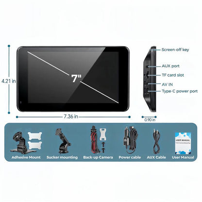 PASLDA 2026 Upgraded Wireless CarPlay Screen for iPhone & Android, Portable CarPlay Display for In-Car Entertainment