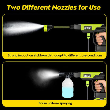 SEESE Cordless Pressure Washer – Portable bottle cleaner, suitable for cars, homes and gardens, a must-have for car owners!