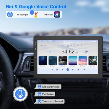 Haudio 10.1″ Rotatable Touch Screen Car Stereo, Android 13, Wireless CarPlay & Android Auto, GPS, BT, Backup Camera